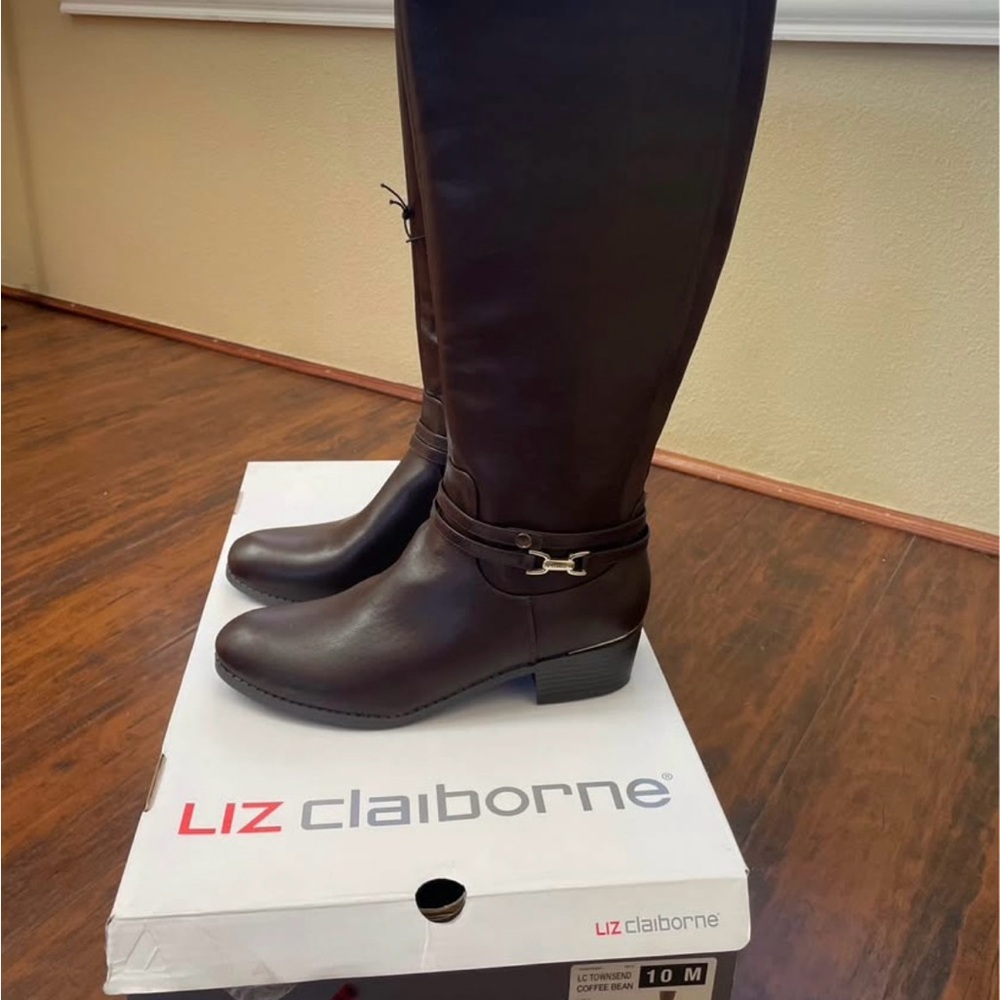 Liz Claiborne Women's Dark Brown Heeled Boots